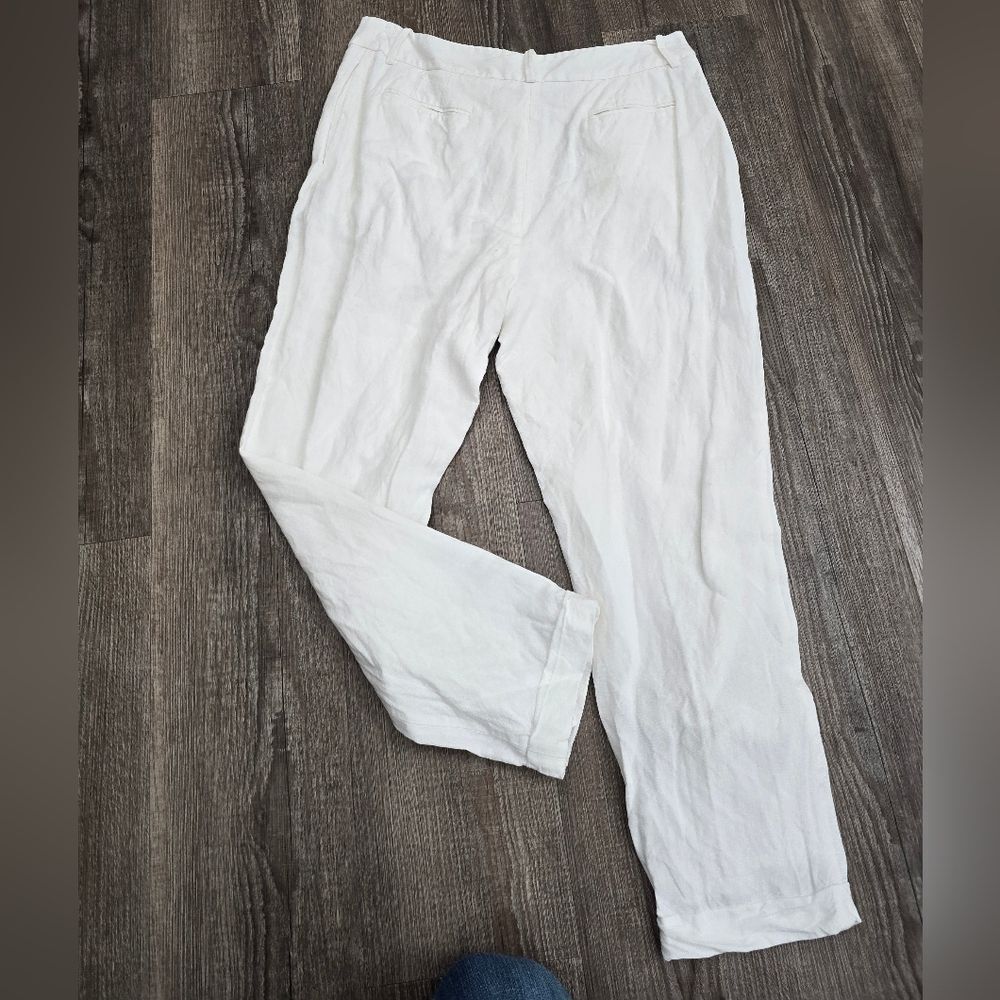 Calvin Klein white linen pants size 10